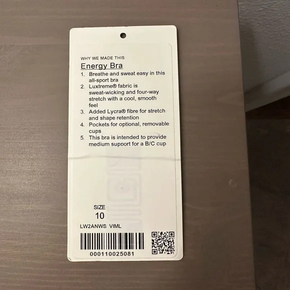 lululemon athletica women’s Energy Bra - Vitalize Multi - Picture 7 of 7